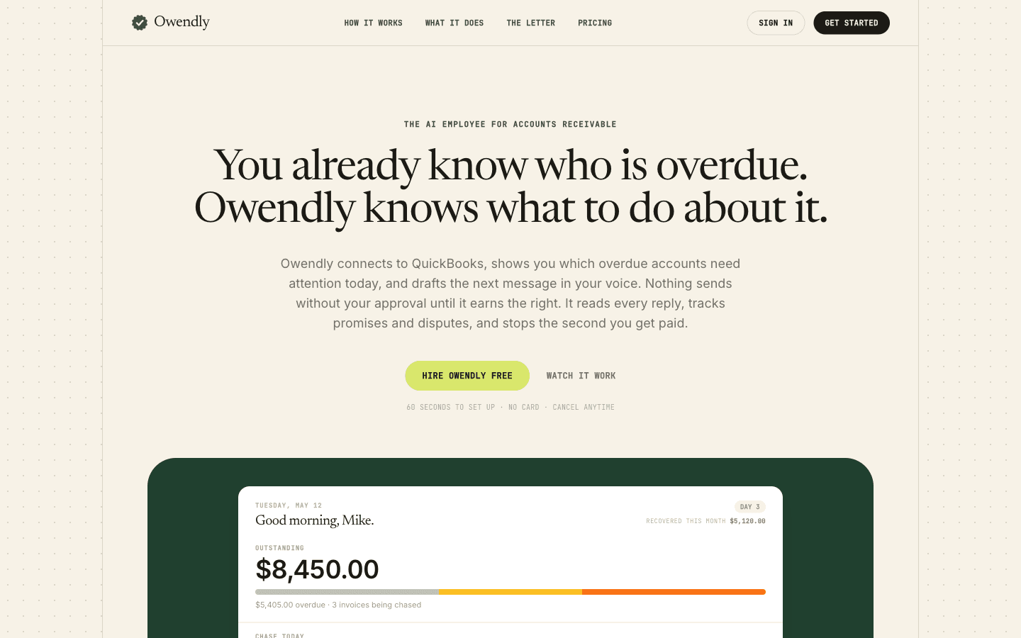 Owendly homepage